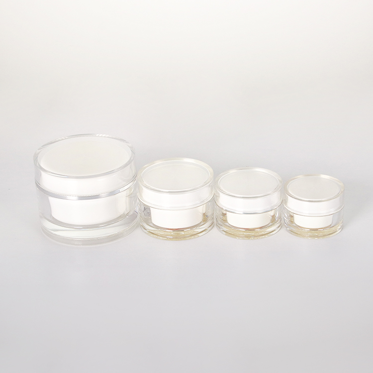 15ml 30ml 50ml 100ml High End Acrylic Jars with White Screw Lid And PP Inner