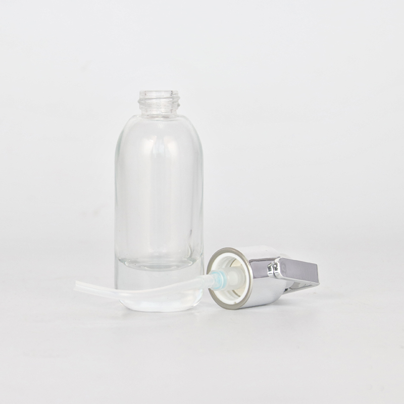 Mini Round Glass Lotion Bottle Pump