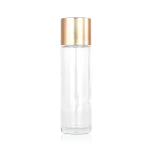 200ml clear glass toner bottle with golden screw lid