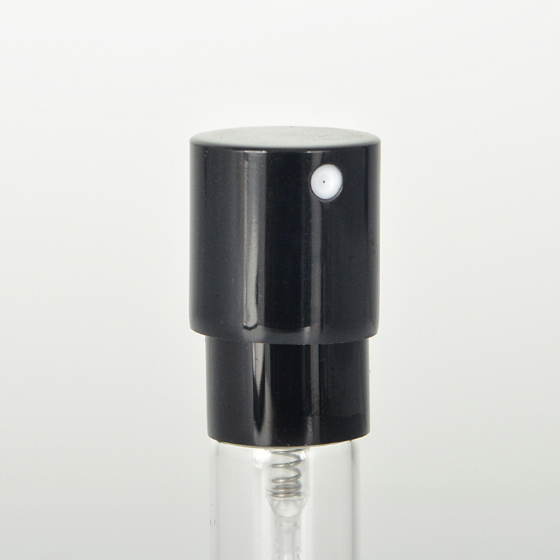 8ml Black and white Atomizer Premium Bottle with high clarity slim glass tube metal and plastic mist sprayer